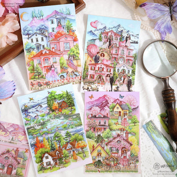 Layerable Die‑Cut Watercolor Scenery Scenery Sticker Set | KS-SA-4387