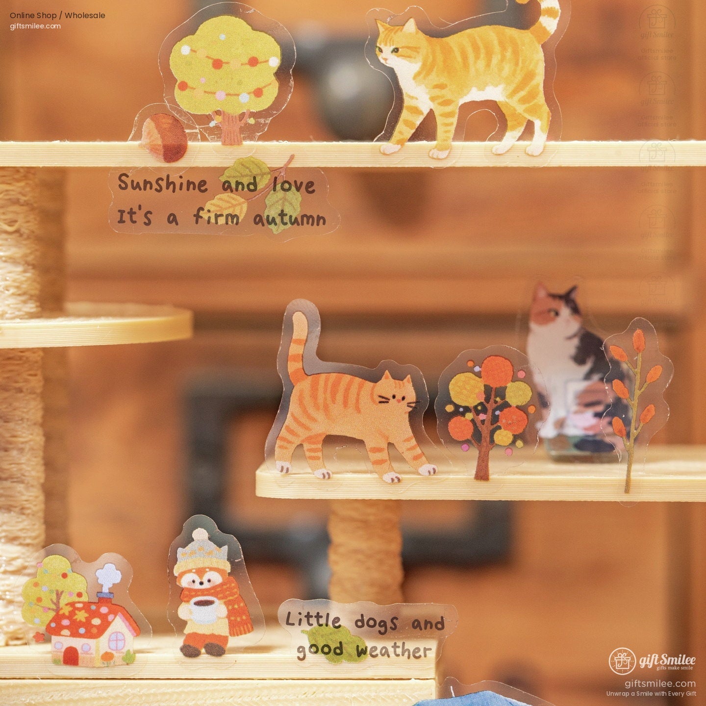 Pet Kiss-Cut Cat Forest 20P Sticker Book | KS-SA-4420
