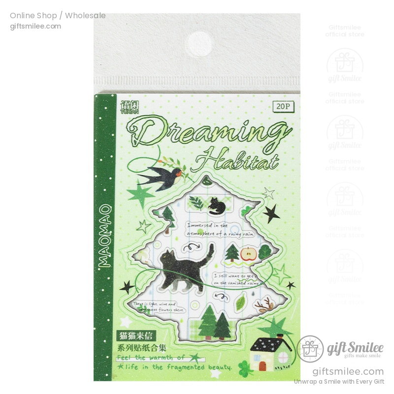 Pet Kiss-Cut Cat Forest 20P Sticker Book | KS-SA-4420