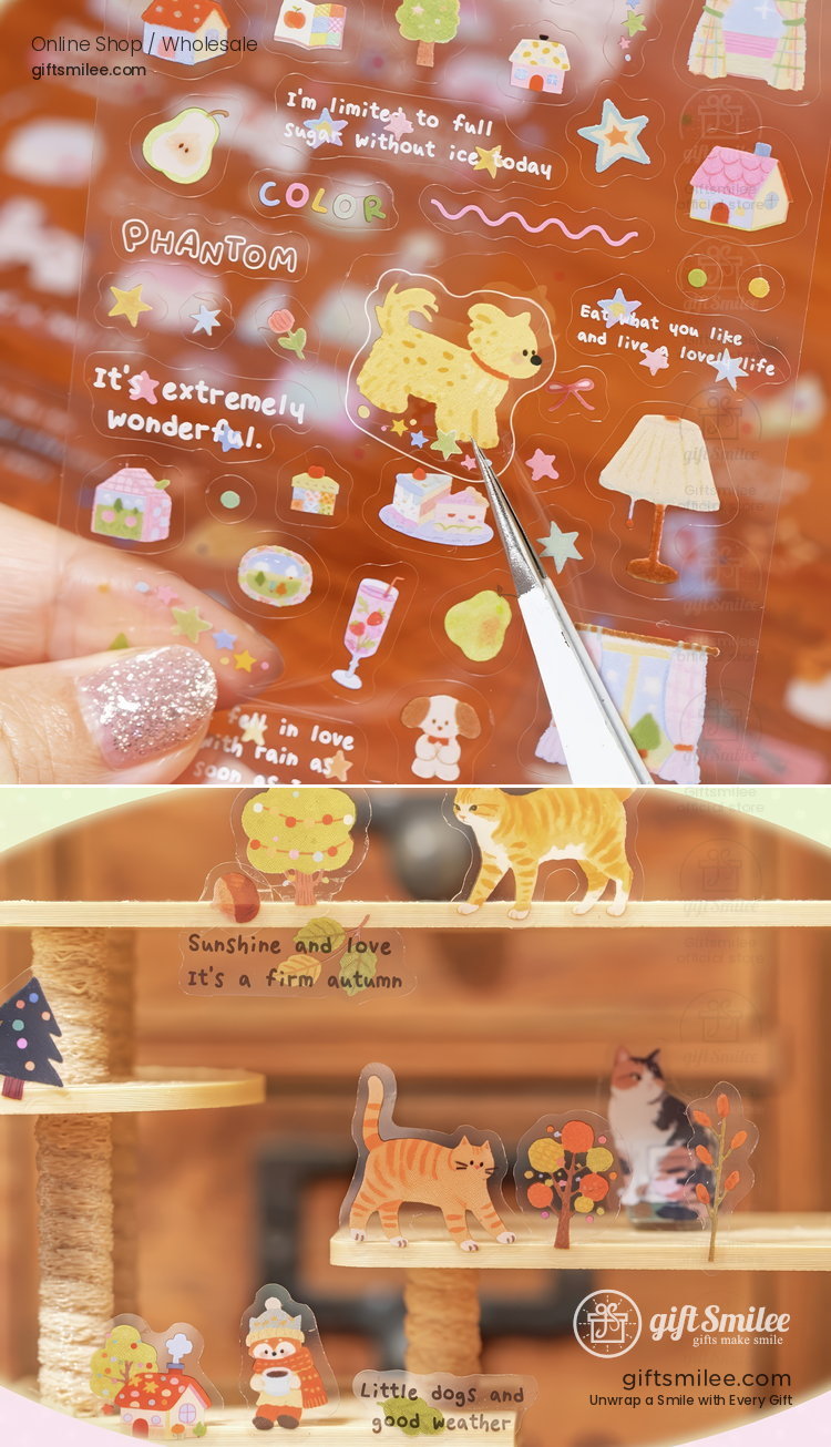 Pet Kiss-Cut Cat Forest 20P Sticker Book | KS-SA-4420
