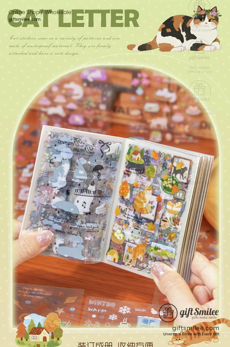 Pet Kiss-Cut Cat Forest 20P Sticker Book | KS-SA-4420