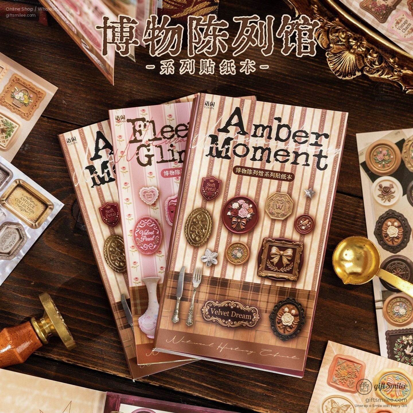 Coated Paper Die-Cut 3D Vintage Museum Sticker Book | KS-SA-4422