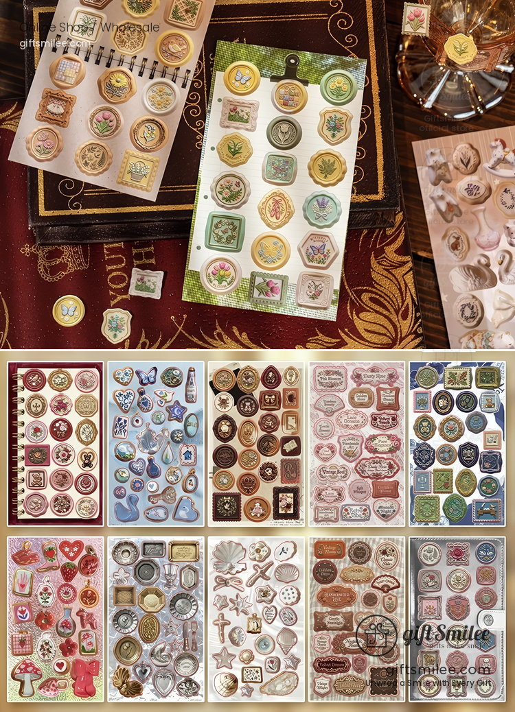 Coated Paper Die-Cut 3D Vintage Museum Sticker Book | KS-SA-4422