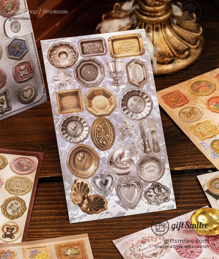Coated Paper Die-Cut 3D Vintage Museum Sticker Book | KS-SA-4422