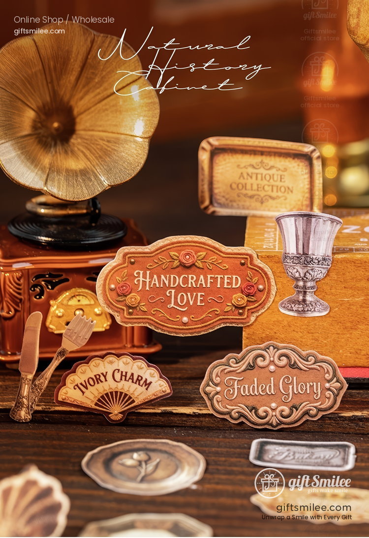 Coated Paper Die-Cut 3D Vintage Museum Sticker Book | KS-SA-4422