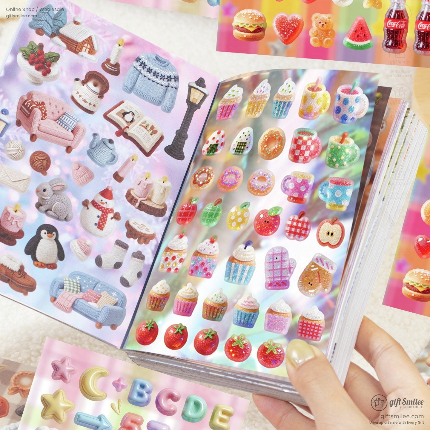 Coated Paper Embroidery Texture 20Pcs Sticker Book | KS-SA-4425