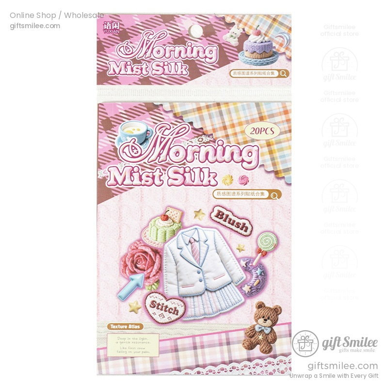 Coated Paper Embroidery Texture 20Pcs Sticker Book | KS-SA-4425
