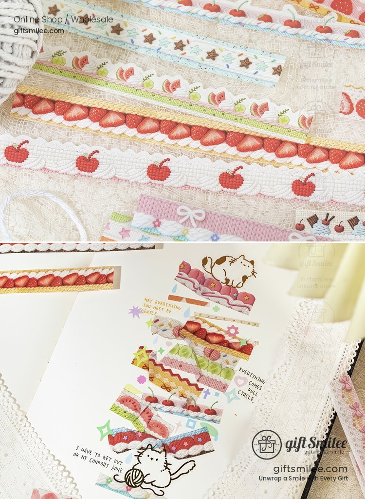Knit Berry Lace Border 40Pcs Sticker Pack | KS-SA-4426