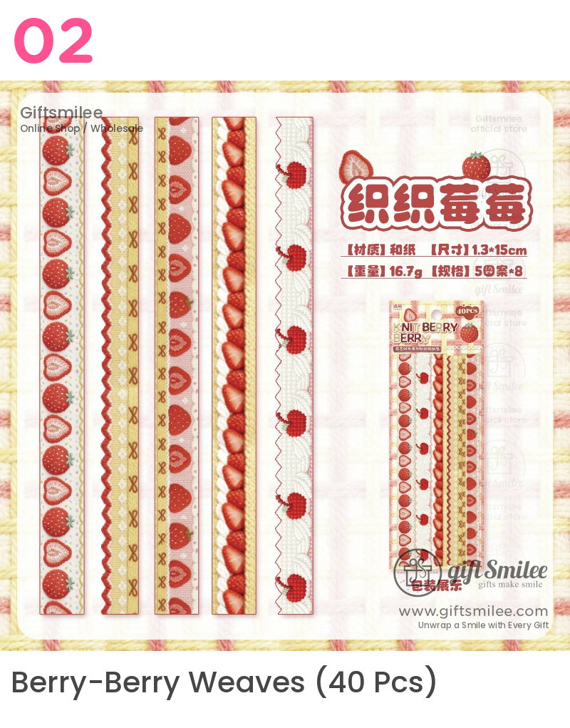Knit Berry Lace Border 40Pcs Sticker Pack | KS-SA-4426