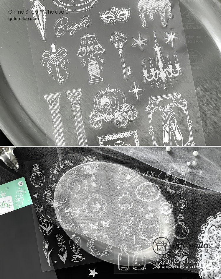 Pre-Cut Transparent Pet Fairy Tale Motifs Decorative Stickers | KS-SA-4427