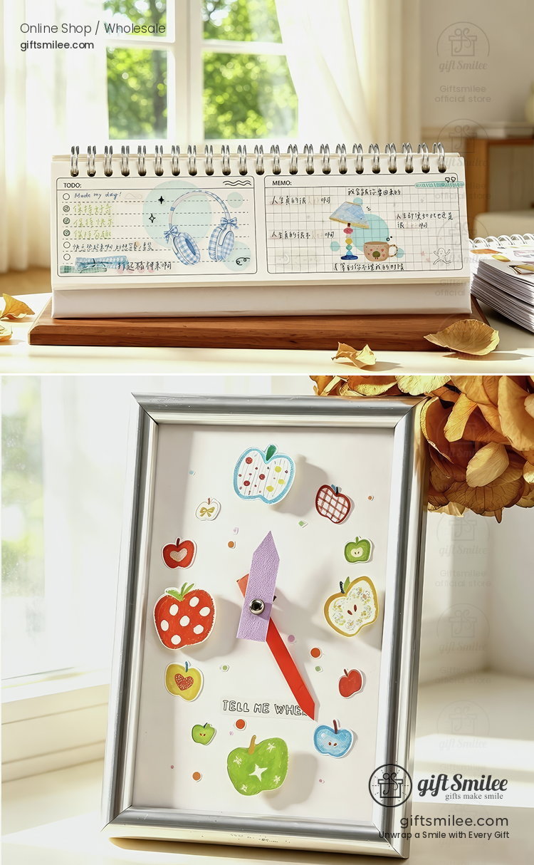 Spiral Bound Die-Cut Kawaii Daily Motifs Sticker Book | KS-SA-4428