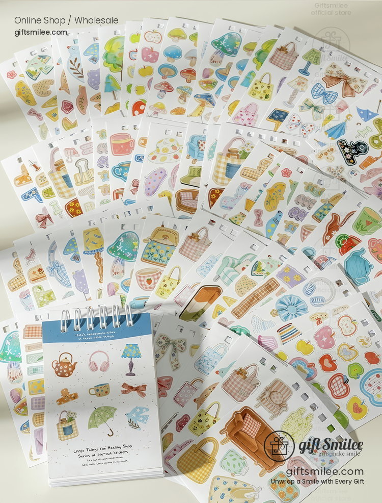 Spiral Bound Die-Cut Kawaii Daily Motifs Sticker Book | KS-SA-4428