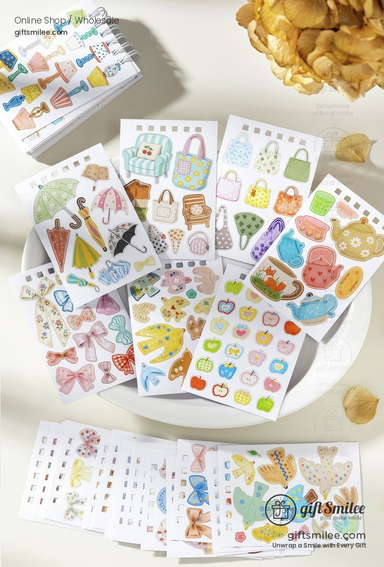 Spiral Bound Die-Cut Kawaii Daily Motifs Sticker Book | KS-SA-4428