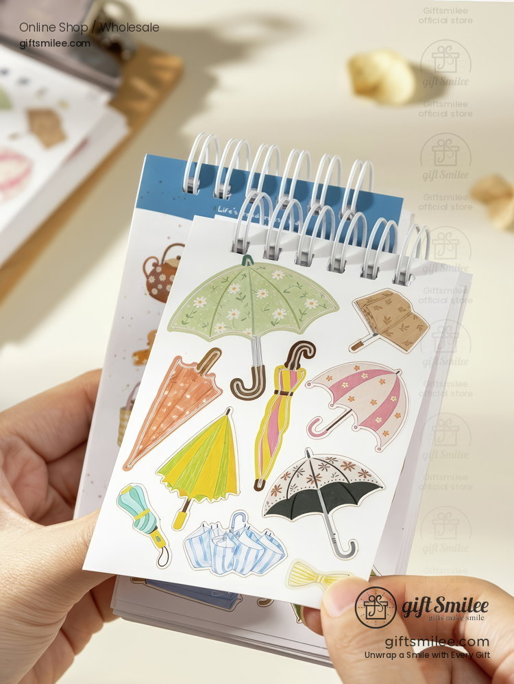 Spiral Bound Die-Cut Kawaii Daily Motifs Sticker Book | KS-SA-4428