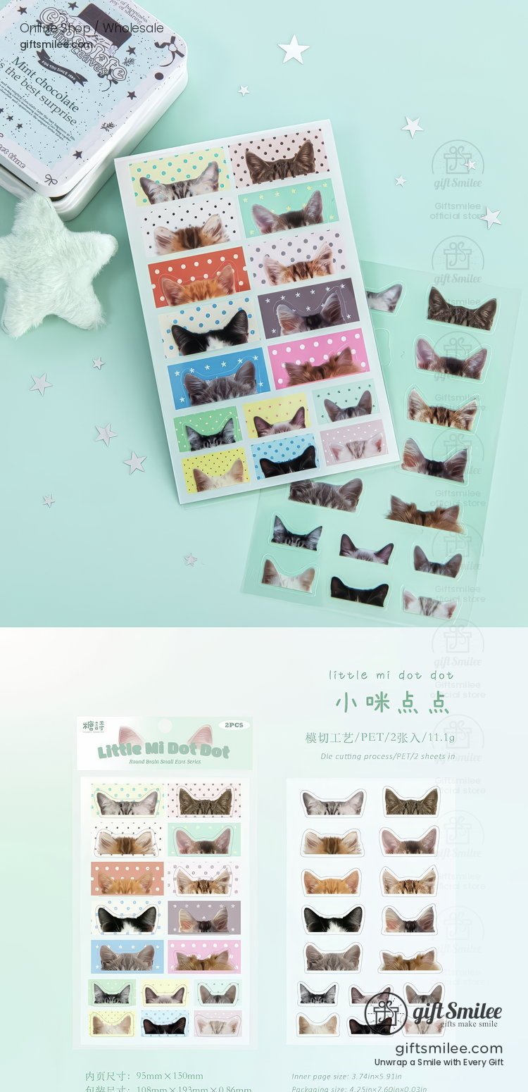 Pet Transparent Cute Animal Ears Decorative Stickers | KS-SA-4429