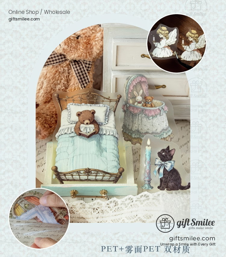 Dual-Material Vintage Fairy Tale Aesthetic Decorative Sticker Pack | KS-SA-4430