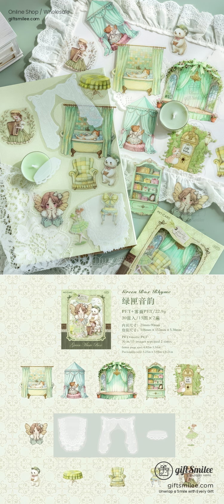 Dual-Material Vintage Fairy Tale Aesthetic Decorative Sticker Pack | KS-SA-4430