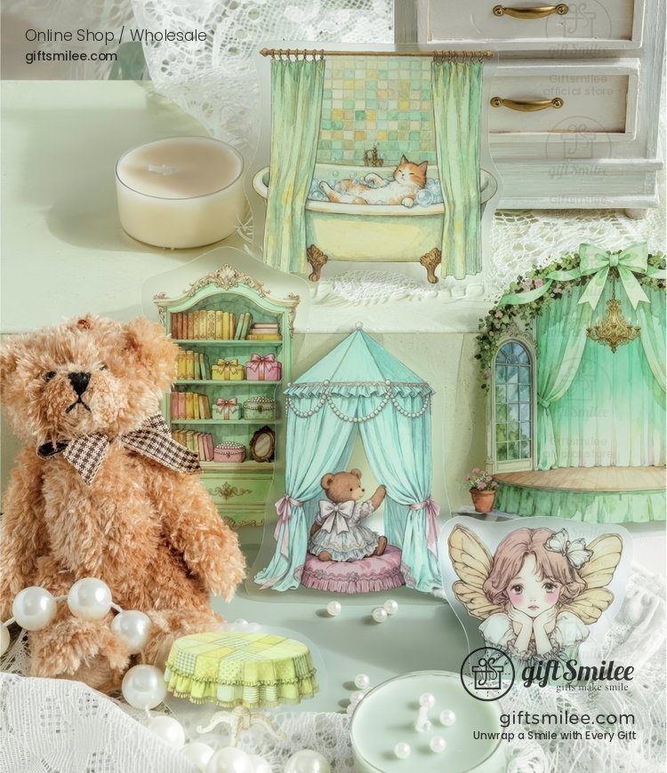 Dual-Material Vintage Fairy Tale Aesthetic Decorative Sticker Pack | KS-SA-4430