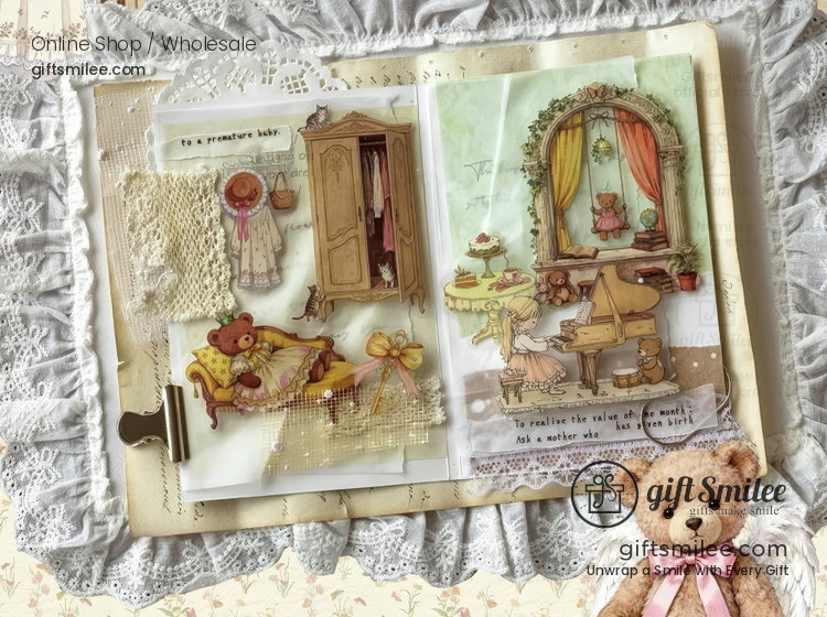 Dual-Material Vintage Fairy Tale Aesthetic Decorative Sticker Pack | KS-SA-4430