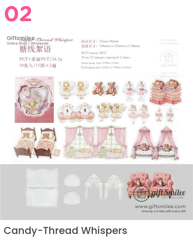 Dual-Material Vintage Fairy Tale Aesthetic Decorative Sticker Pack | KS-SA-4430