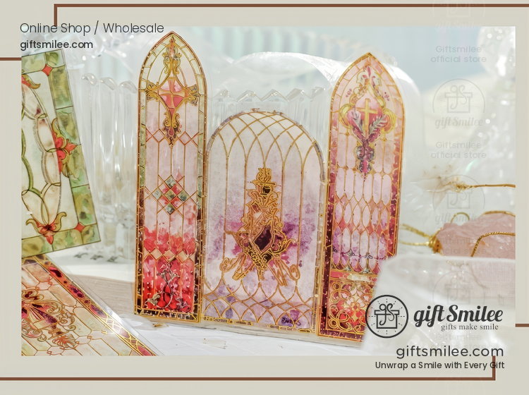 Transparent Gold-Foil Vintage Stained-Glass Sticker Pack | KS-SA-4431