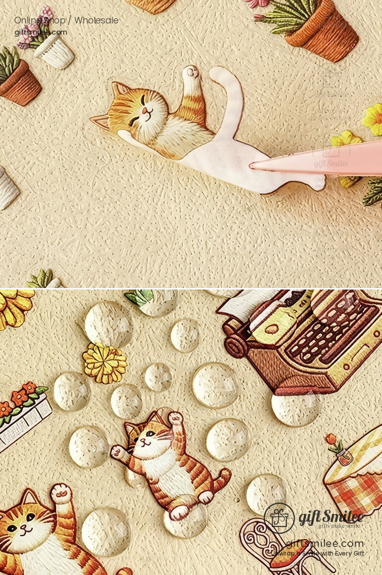 Textured Pet Fold-Out Mini Scene 3D Scene Stickers | KS-SA-4432