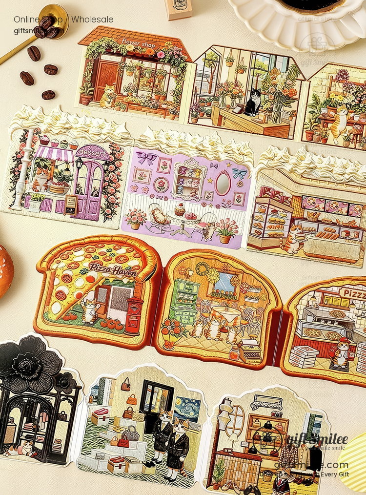 Textured Pet Fold-Out Mini Scene 3D Scene Stickers | KS-SA-4432