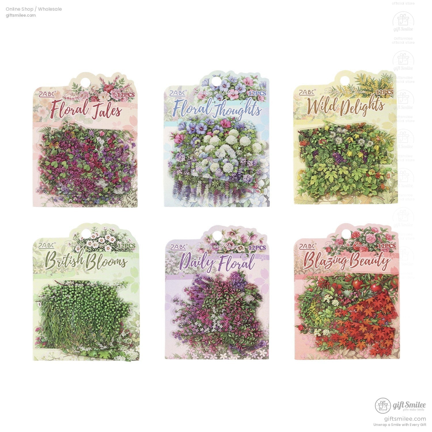 Transparent Pet Waterproof Floral Landscape Sticker Pack | KS-SA-4433