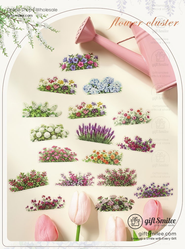 Transparent Pet Waterproof Floral Landscape Sticker Pack | KS-SA-4433