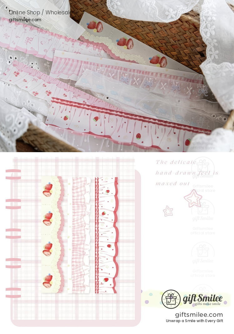 Transparent Lace Ruffle Pastel 10-Piece Sticker Pack | KS-SA-4438