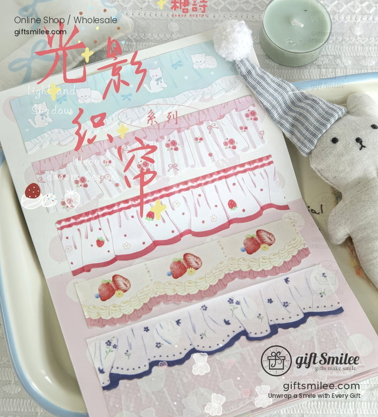 Transparent Lace Ruffle Pastel 10-Piece Sticker Pack | KS-SA-4438