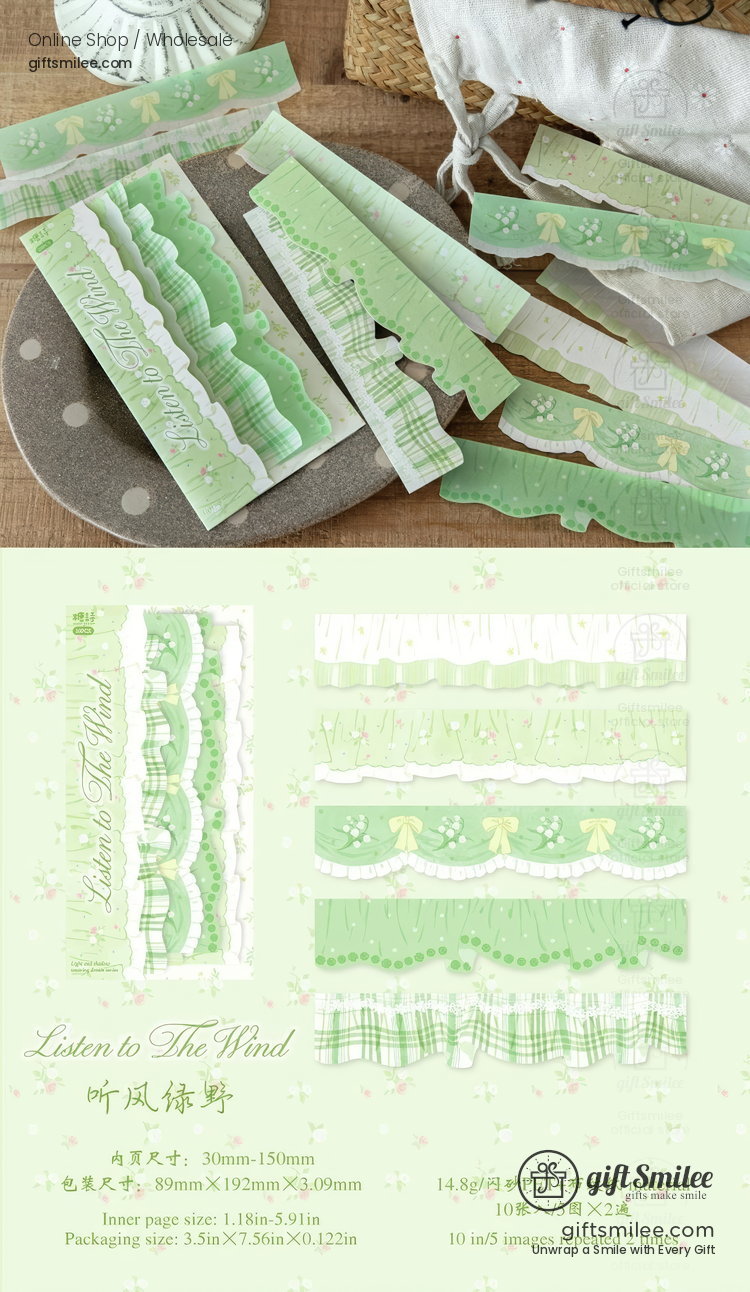 Transparent Lace Ruffle Pastel 10-Piece Sticker Pack | KS-SA-4438