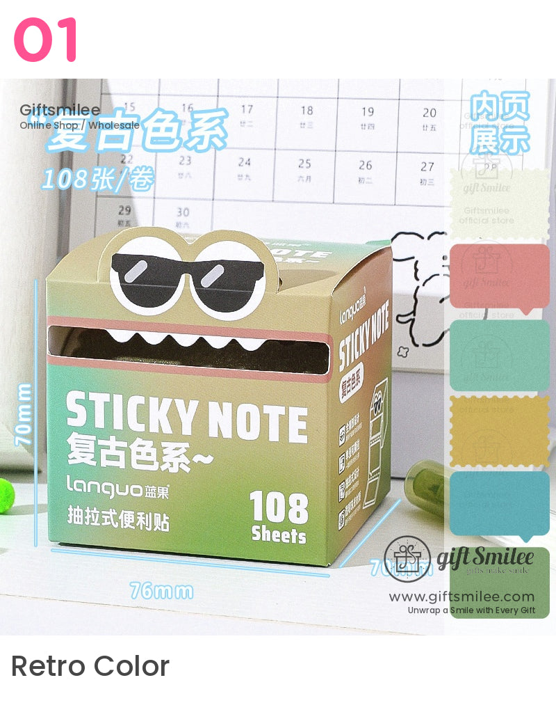 彩虹漸層便利貼分配器，有趣的臉部設計便利貼 | 美味