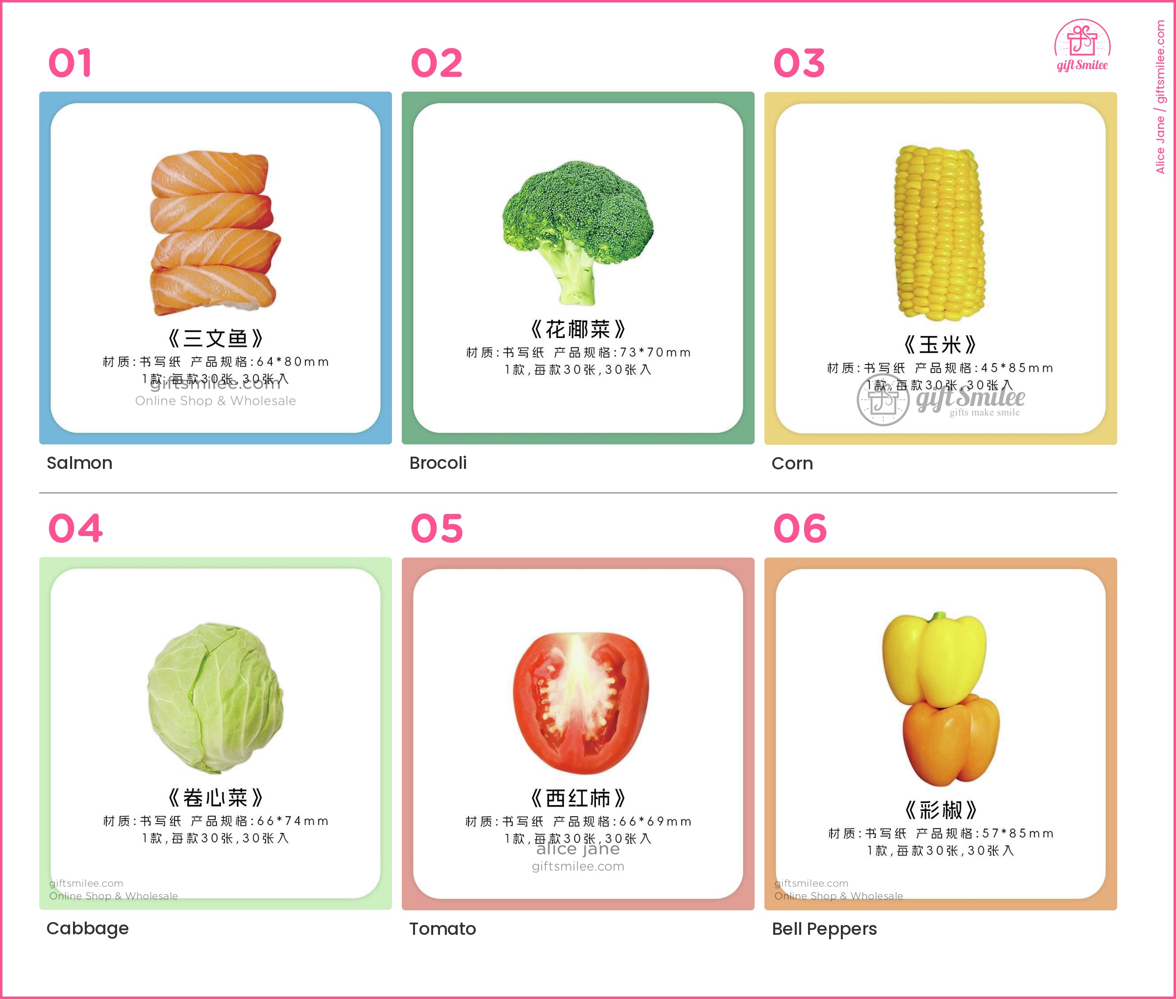 Photoreal Food Print Repositionable Adhesive 30 Sheets Sticky Notes | KS-SN-041