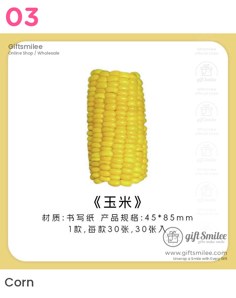 Photoreal Food Print Repositionable Adhesive 30 Sheets Sticky Notes | KS-SN-041