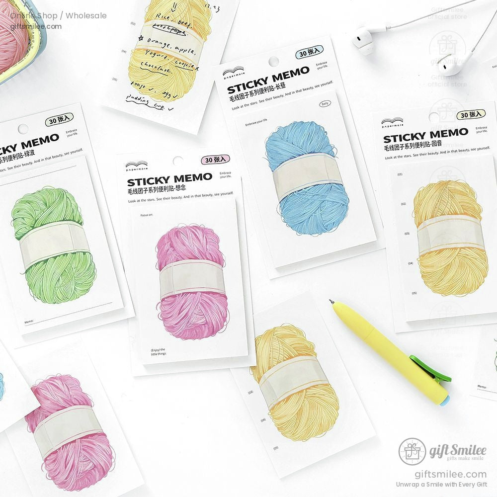 Matte Writable Yarn-Print 30-Sheet Sticky Notes | KS-SN-043