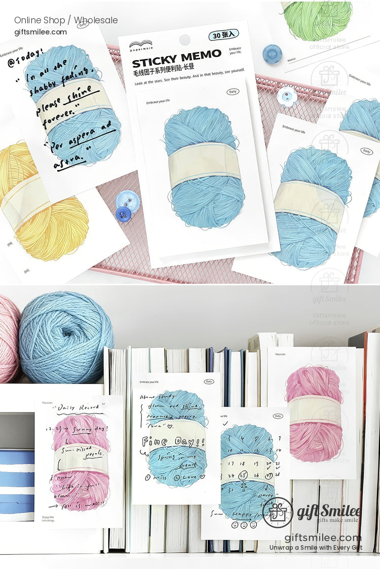 Matte Writable Yarn-Print 30-Sheet Sticky Notes | KS-SN-043