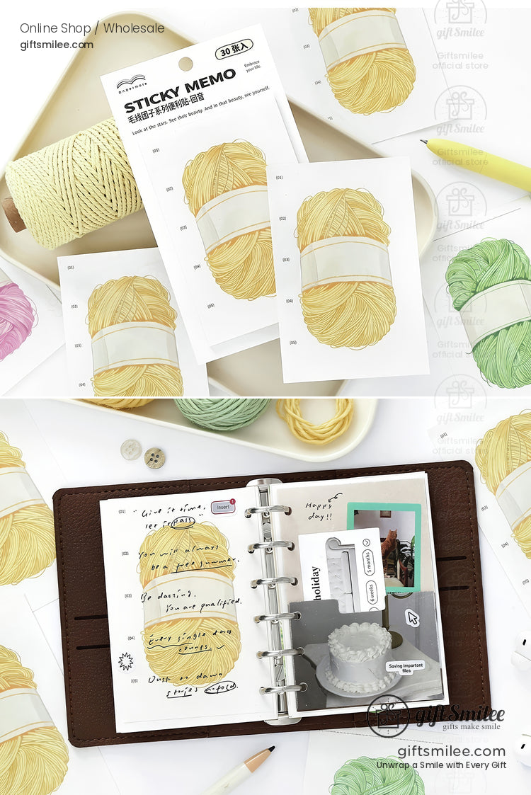 Matte Writable Yarn-Print 30-Sheet Sticky Notes | KS-SN-043