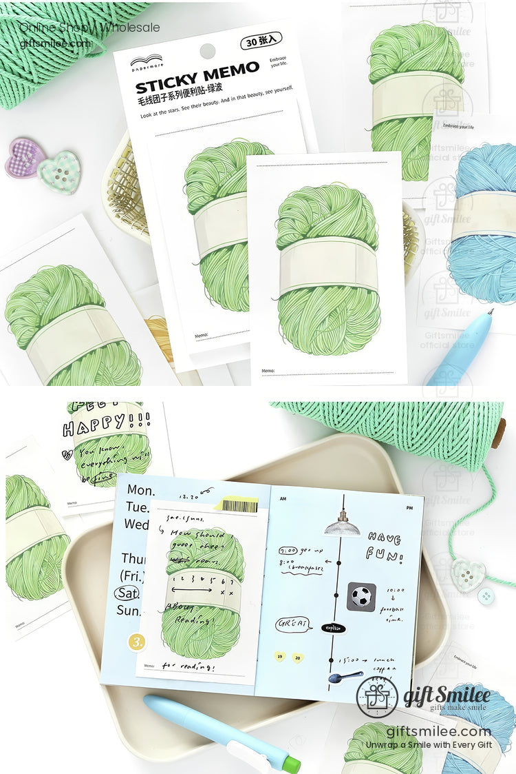 Matte Writable Yarn-Print 30-Sheet Sticky Notes | KS-SN-043