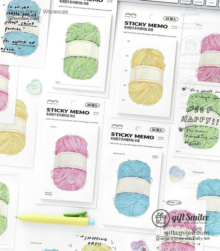 Matte Writable Yarn-Print 30-Sheet Sticky Notes | KS-SN-043