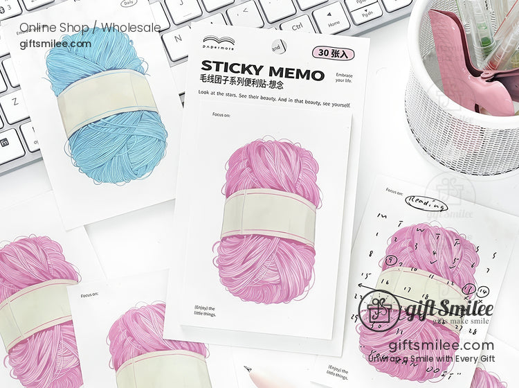 Matte Writable Yarn-Print 30-Sheet Sticky Notes | KS-SN-043
