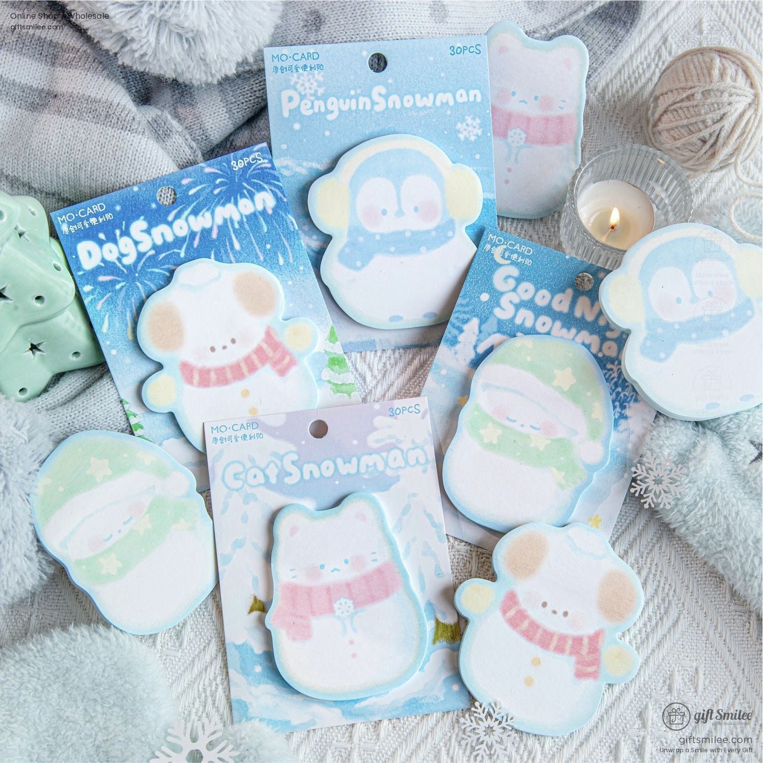 Pastel Die‑Cut Winter Characters Sticky Notes | KS-SN-044