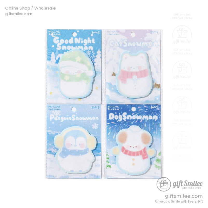 Pastel Die‑Cut Winter Characters Sticky Notes | KS-SN-044
