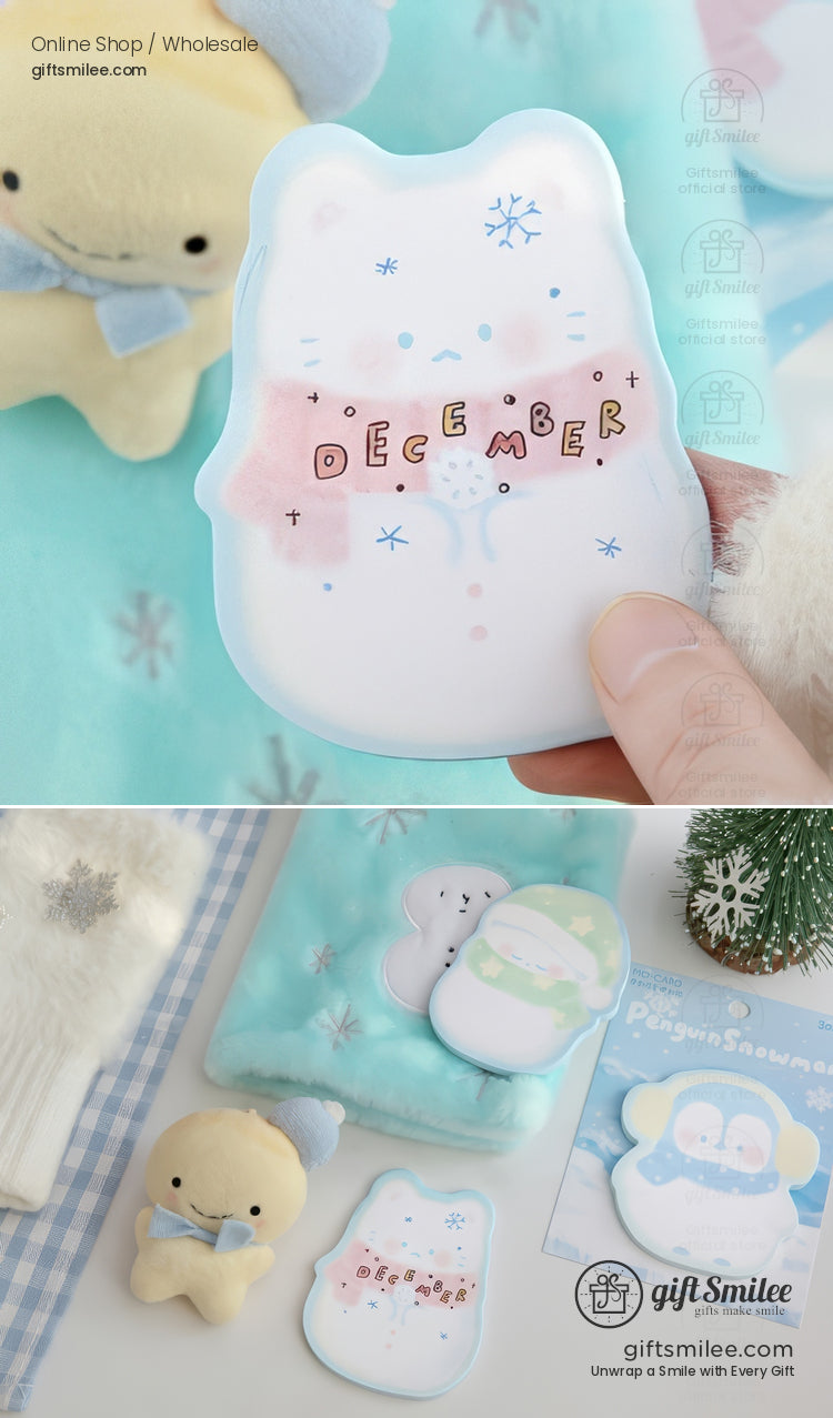 Pastel Die‑Cut Winter Characters Sticky Notes | KS-SN-044