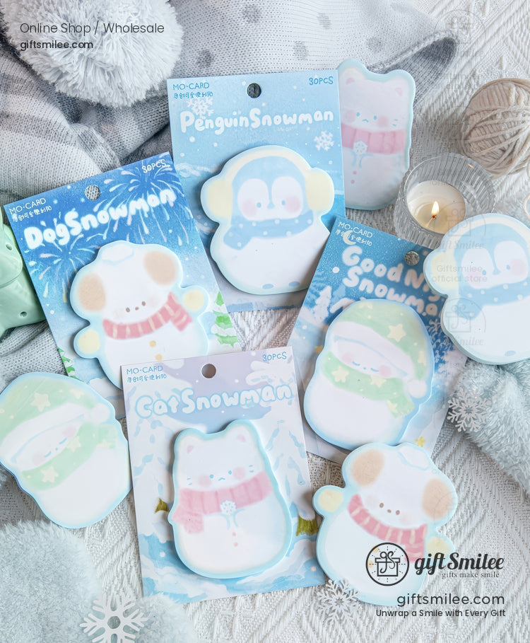Pastel Die‑Cut Winter Characters Sticky Notes | KS-SN-044
