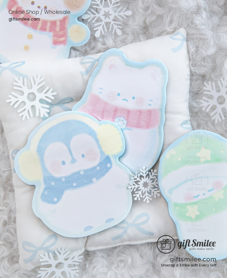 Pastel Die‑Cut Winter Characters Sticky Notes | KS-SN-044