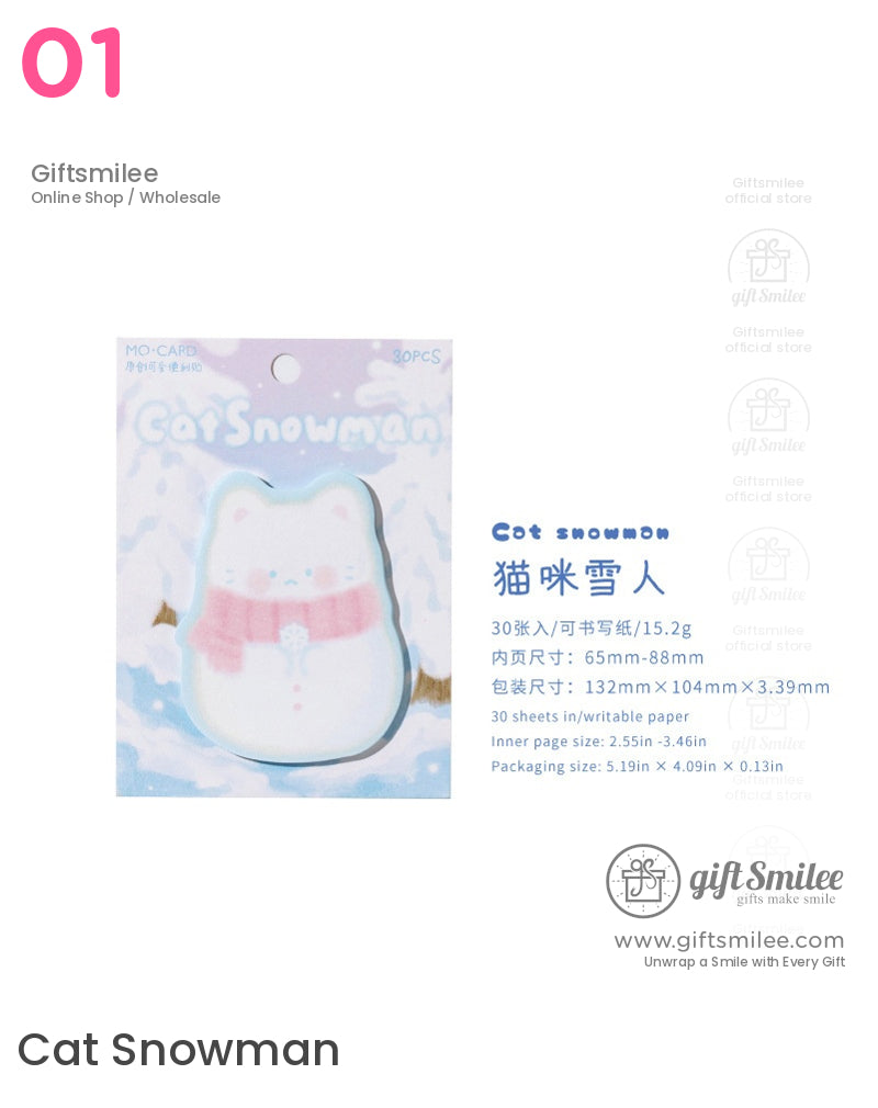 Pastel Die‑Cut Winter Characters Sticky Notes | KS-SN-044