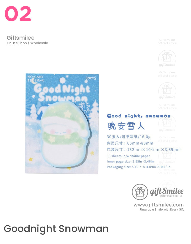 Pastel Die‑Cut Winter Characters Sticky Notes | KS-SN-044