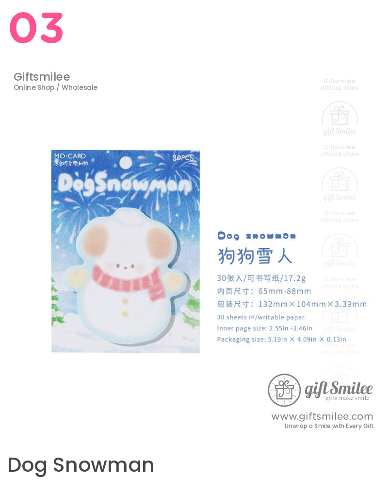 Pastel Die‑Cut Winter Characters Sticky Notes | KS-SN-044