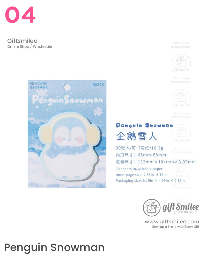 Pastel Die‑Cut Winter Characters Sticky Notes | KS-SN-044